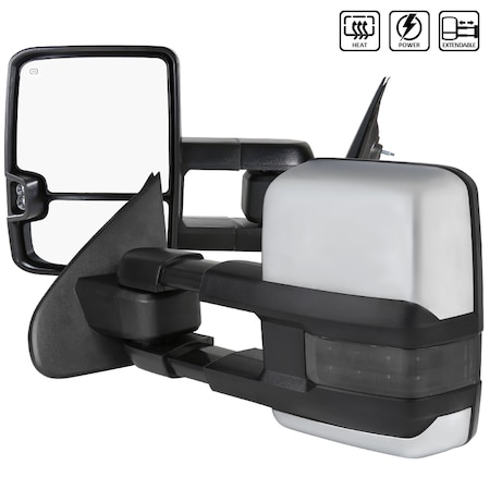 Spec-D Tuning 14-18 Chevrolet Silverado Towing Mirror RMX-SIV14G2GLEDHP-FS